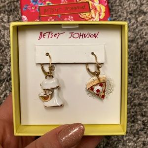 Betsey Johnson Pie & Mixer Mismatched Earrings